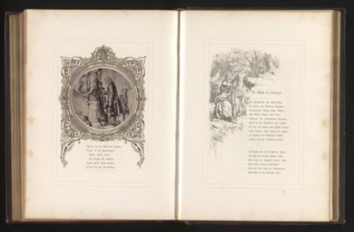 Photographic reproduction of a drawing of persons on a staircase by Arthur von Ramberg