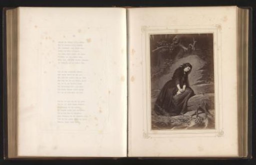 Photographic reproduction of the drawing The Mourning Girl by Karl Piloty