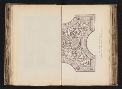 Reproduction of an engraving of a ceiling section in the Louvre