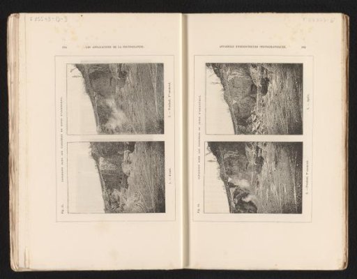 Two photographs of a quarry after an explosion