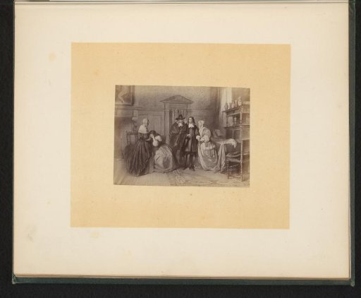 Photographic reproduction of a painting illustrating Van Lennep's Elisabeth Muschen by Hendrik Jacobus Scholten