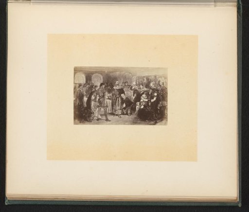 Photographic reproduction of a painting illustrating Van Lennep's Our Ancestors, The Disturbed Wedding by Charles Rochussen