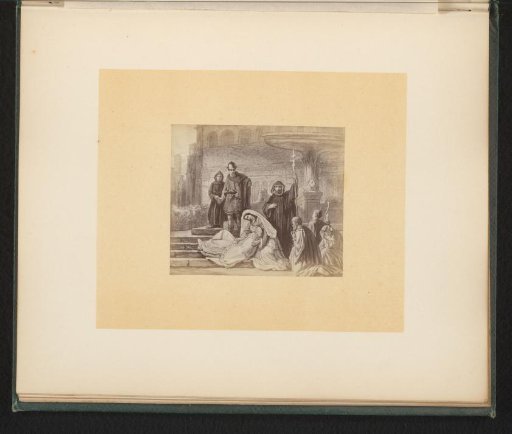 Photographic reproduction of a painting illustrating Van Lennep's The Frisians in Rome by Gerrit Postma