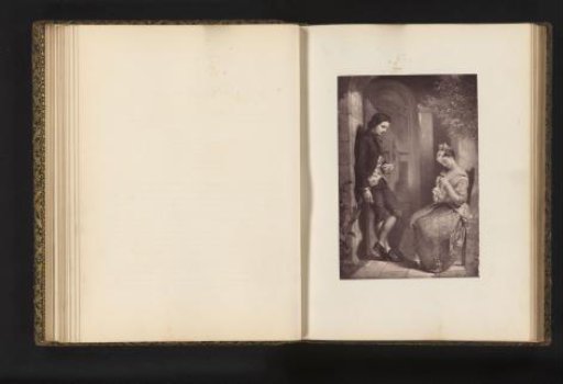 Photographic reproduction of an engraving after the painting *A Labour of Love* by Frank Bernard Dicksee