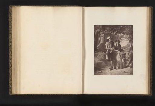 Photographic reproduction of an engraving after the painting *The Village Rose* by Thomas Brooks