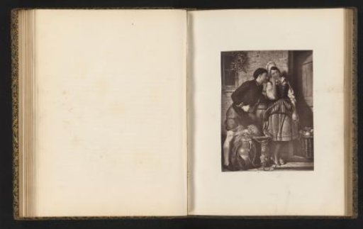 Photographic reproduction of an engraving after the painting *The First Appeal* by Frank Stone
