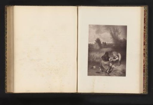 Reproduction of an engraving after the painting *The Little Ducks* by Karl Wilhelm Dieffenbach