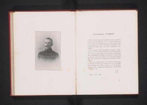 Portrait of Lieutenant J.G. Pabst of the Royal Military Academy in Breda
