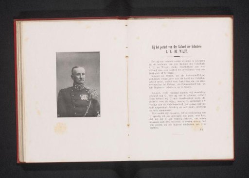 Portrait of Colonel of the Infantry J.H. de Wildt of the Royal Military Academy in Breda