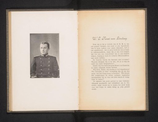 Portrait of W.C. Roest van Limburg, cadet-sergeant of the Royal Military Academy in Breda