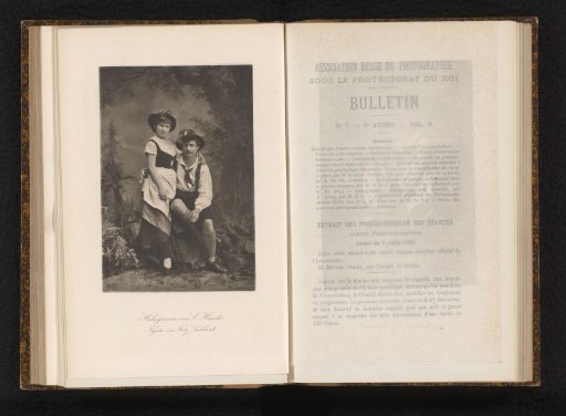 Portrait of an unknown man and woman in Austrian costume, in a forest setting