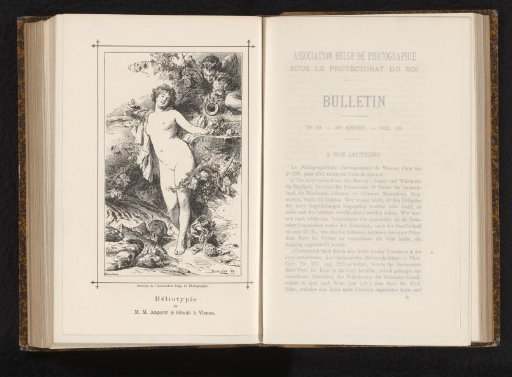 Reproduction of a print of a nude woman with satyrs by Gyula Benczúr