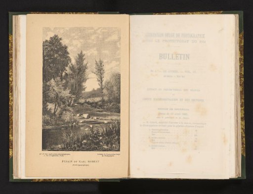 Reproductie van een tekening van de rivier Le Fusain door Karl Robert