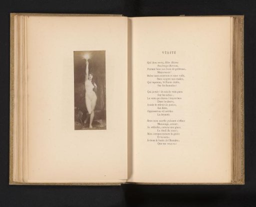 Photographic reproduction of a painting of a nude woman, possibly Venus with a torch