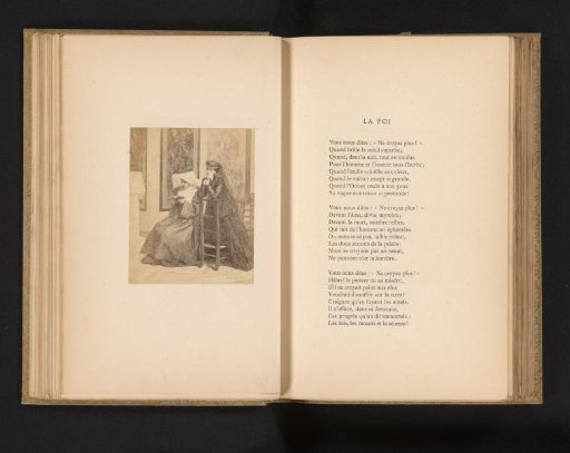 Photographic reproduction of a painting of two praying women