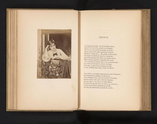 Photographic reproduction of a painting of a woman on a balcony by Emile Sointir