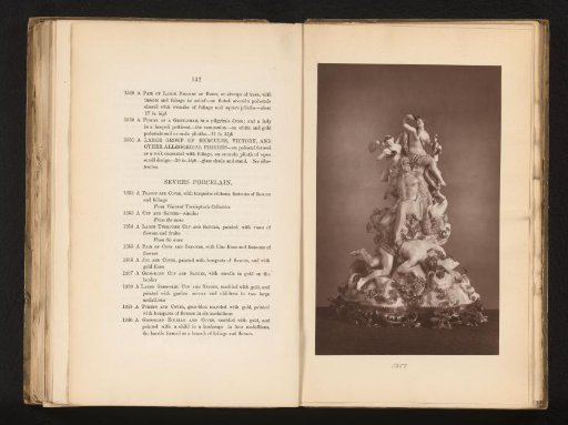 Porcelain statue of Hercules, Nike and other allegorical figures, from the collection of Christopher Beckett Denison