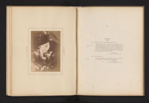 Photographic reproduction of the painting La mort de Léonard Da Vinci by Louis Gallait