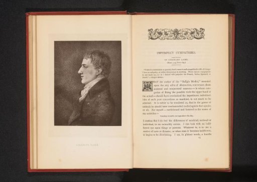 Reproduction of drawn portrait of Charles Lamb by J. Hancock