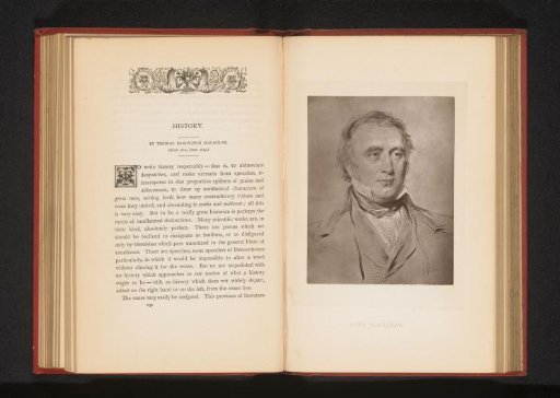 Reproduction of drawn portrait of Lord Thomas Babington Macaulay by George Richmond