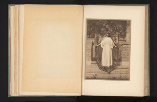 Woman floating above a staircase
