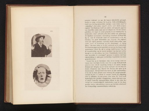 Two photographs of men expressing fear, above a self-portrait of Oscar Gustave Rejlander