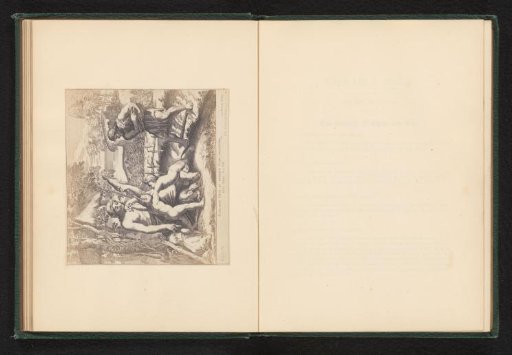 Photographic reproduction of a print after a drawing by Raphael of Adam and Eve outside Paradise