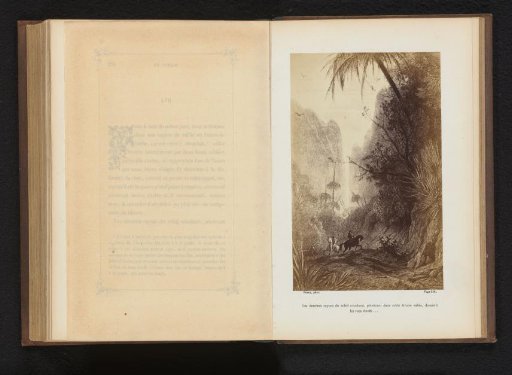 Photographic reproduction of a drawing of riders in a valley in Australia