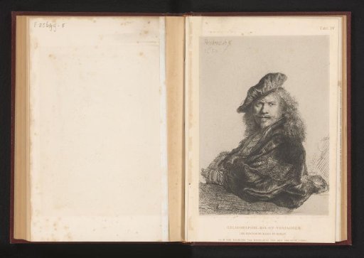 Reproduction of an etching with a self-portrait
