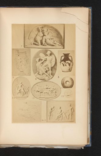 Various antique reliefs, cameos and vases