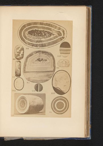 Eleven geodes and cameos