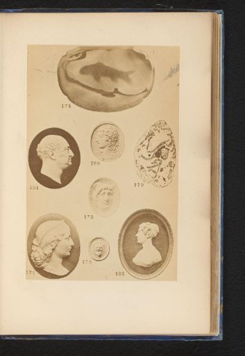Six portraits in relief and two chalcedon cameos