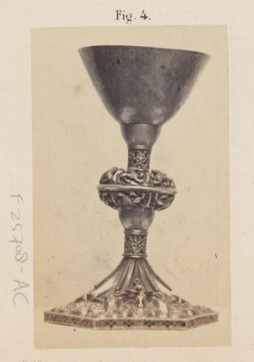 Silvered host chalice (ciborium) at the Exhibition of Antiquities in Delft