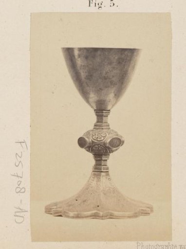 Silvered host chalice (ciborium) at the Exhibition of Antiquities in Delft