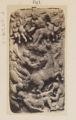 Ivory relief at the Exhibition of Antiquities in Delft