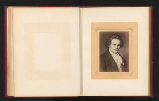 Photographic reproduction of a painted portrait of Ludwig van Beethoven by Carl Jaeger