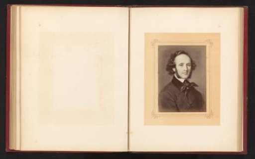 Photographic reproduction of a painted portrait of Felix Mendelssohn Bartholdy by Carl Jaeger