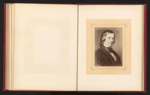 Photographic reproduction of a painted portrait of Robert Schumann by Carl Jaeger