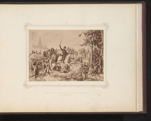 Photographic reproduction of a painting of a battle at Rosenberg