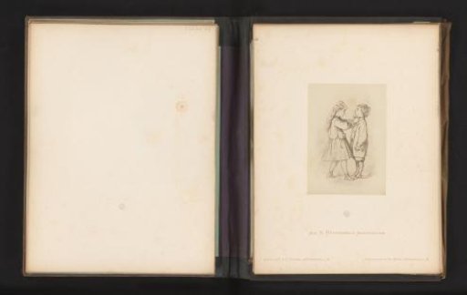 Photographic reproduction of a sketch of two children by Albert Hendschel
