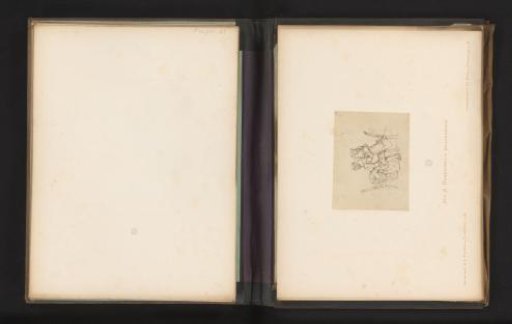 Photographic reproduction of a sketch of two children playing at a visit to the eye doctor by Albert Hendschel