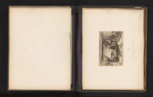Photographic reproduction of a sketch of Snow White with the seven dwarfs by Albert Hendschel