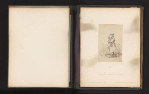 Photographic reproduction of a sketch of a botanist by Albert Hendschel