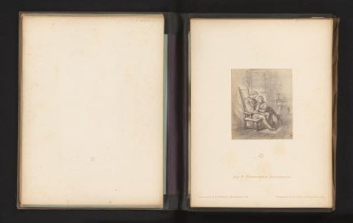 Photographic reproduction of a sketch of a couple by Albert Hendschel