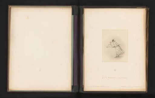 Photographic reproduction of a sketch of a maid in a storm by Albert Hendschel