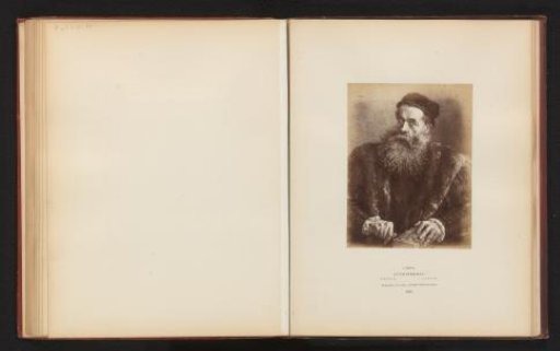 Photographic reproduction of a portrait of an unknown man with a beard by Adolph Menzel
