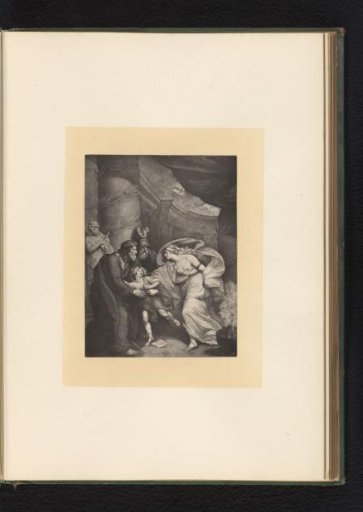 Reproduction of an engraving after a painting of a scene from Titus Andronicus