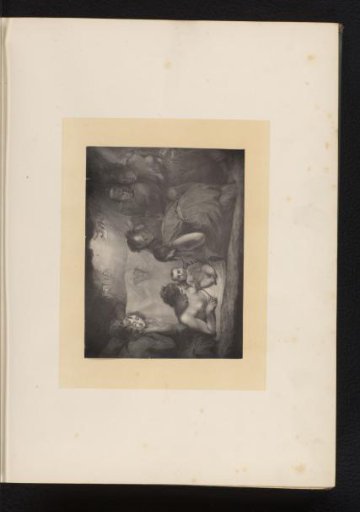 Reproduction of an engraving after a painting of Shakespeare visited as a child by Nature and the Passions