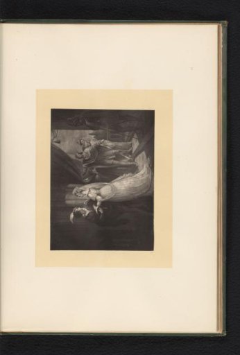 Reproduction of an engraving after a painting of a scene from Cymbeline