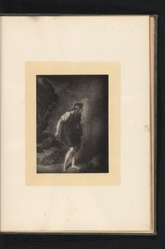 Reproduction of an engraving after a painting of a scene from Cymbeline